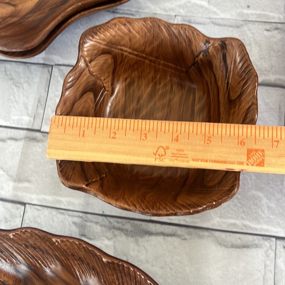 Vintage CAL. STYLE POTTERY CERAMIC DIP Bowl leaf 5 piece set - Picture 9 of 9